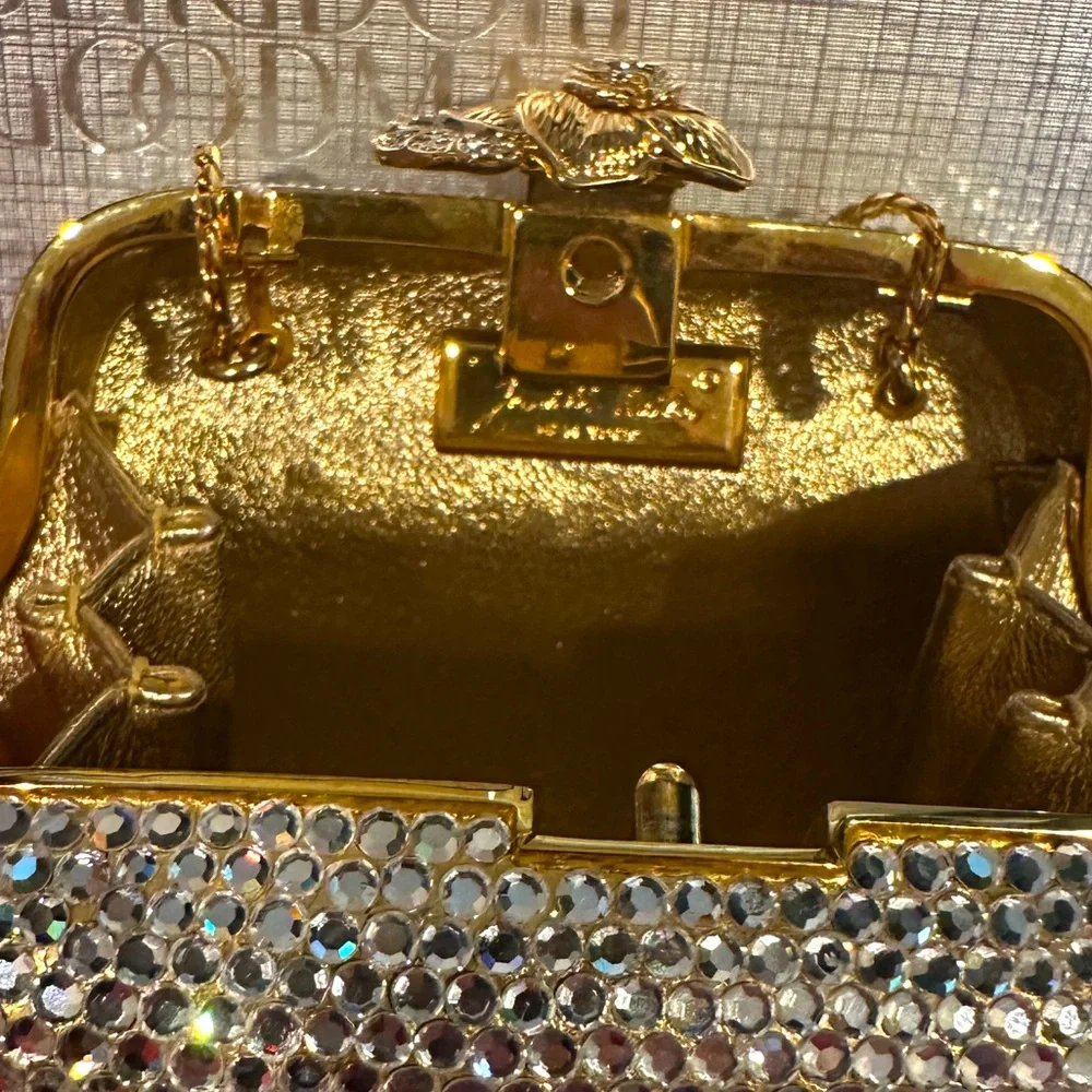 Stunning vintage Judith Leiber swarovski crystal clutch handbag flower f… - Picture 3 of 11